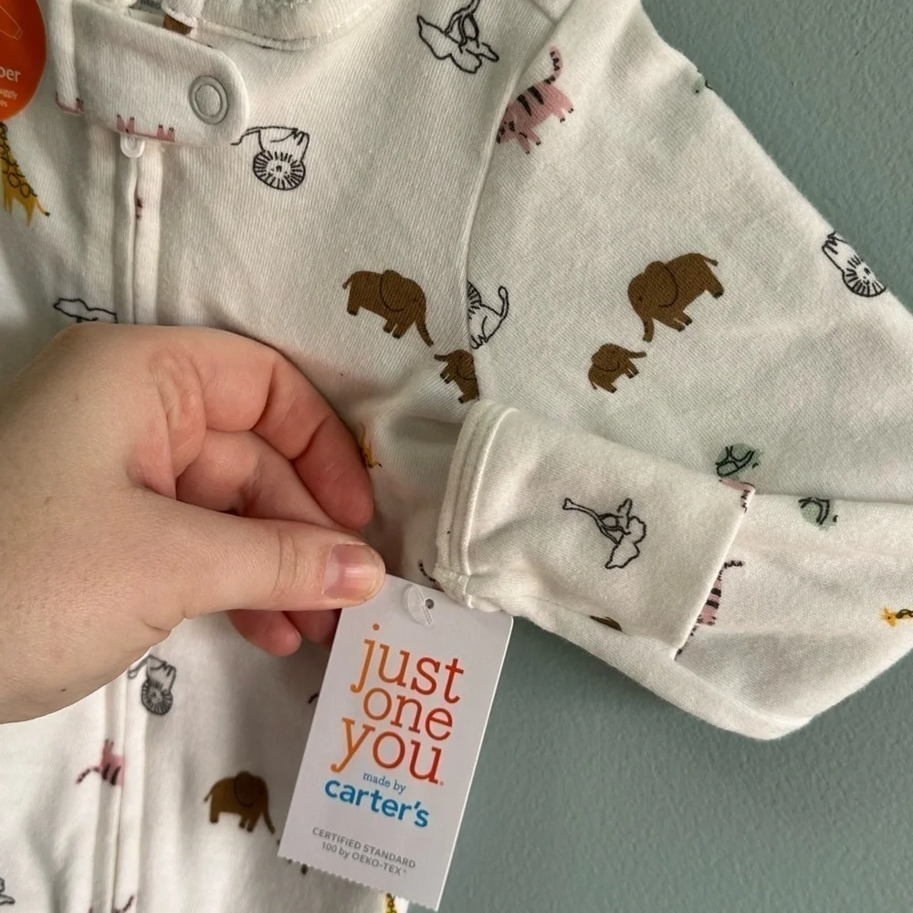 Newborn Just One you made by Carter’s 2-Way Zip Cotton Sleep & Play Pajamas